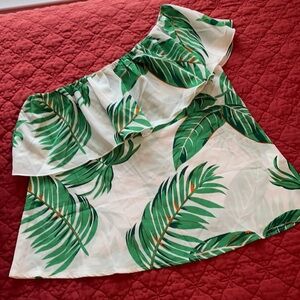 Ladies tropical one shoulder top
